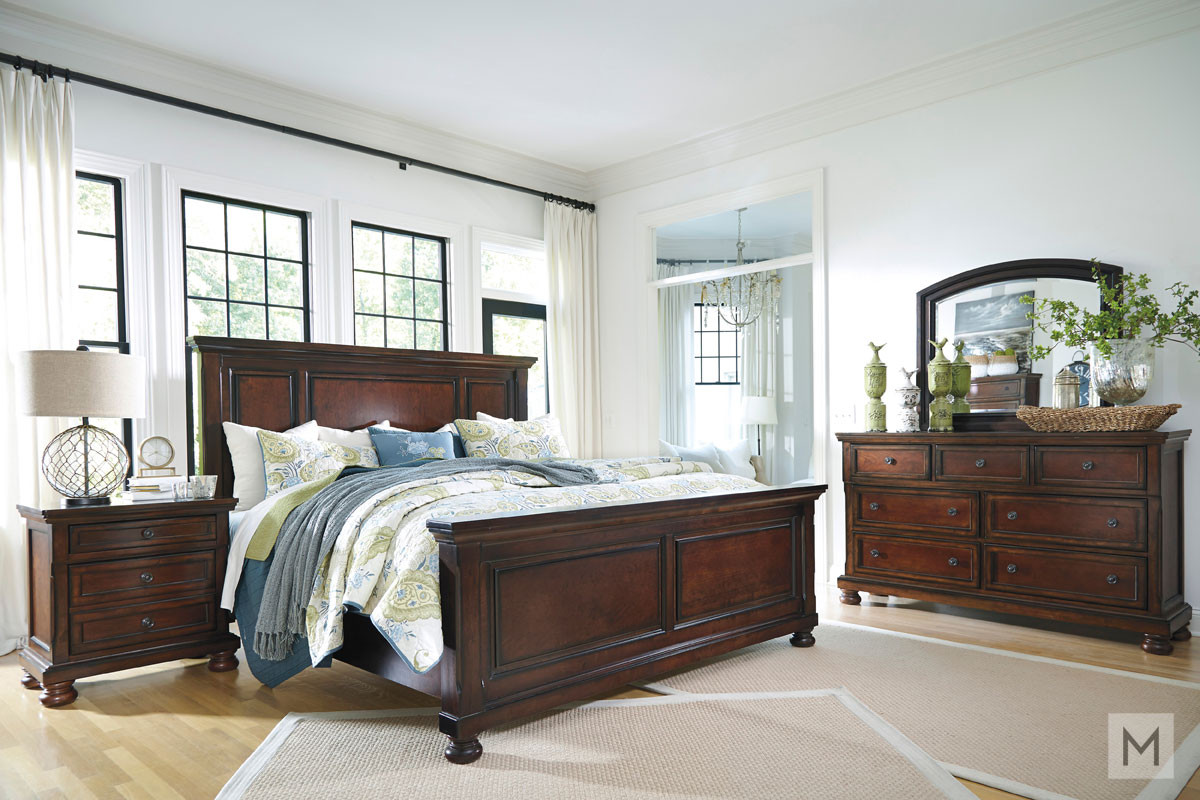 Porter 4 Piece Bedroom Set In Rustic Brown