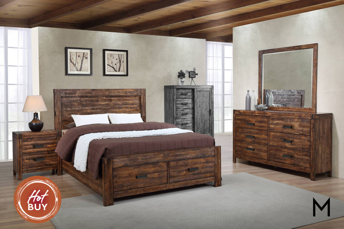 Rustic 4 Piece Bedroom Set Full