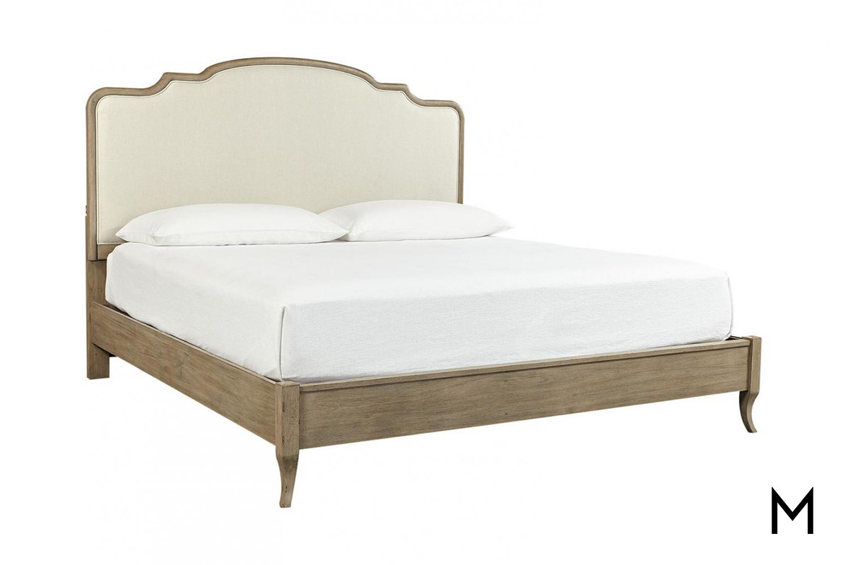 Provence Patine Upholstered King Bed, Padded King Bed Frame
