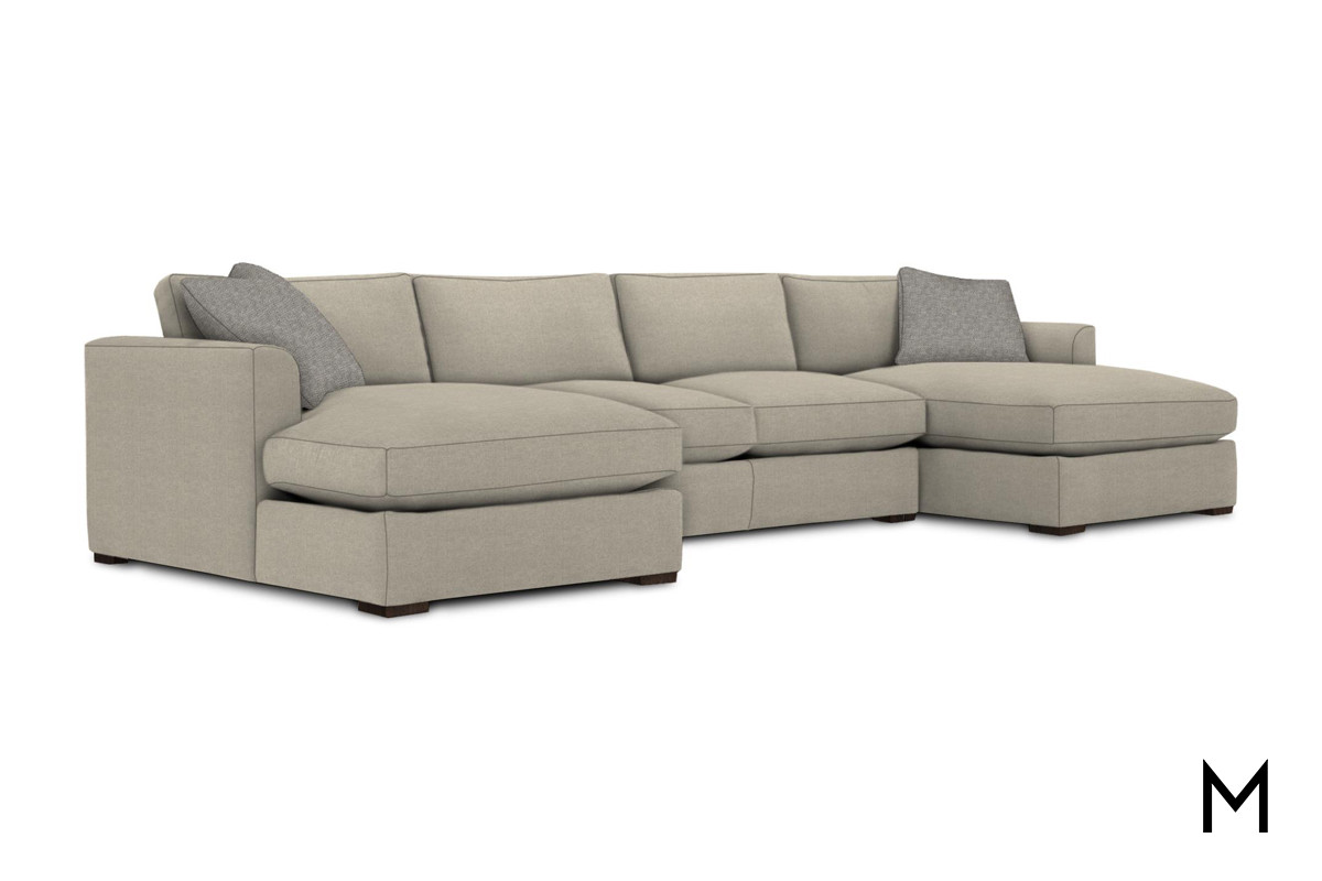 Double Chaise 3 Piece Sectional Sofa