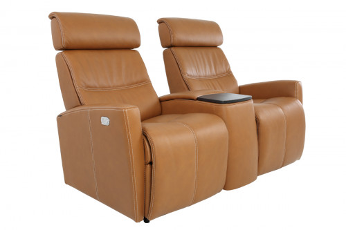 Milazzo Leather Power Reclining Loveseat with Center Console