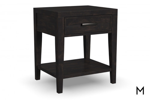 Charcoal Gray Accent Table with One Drawer