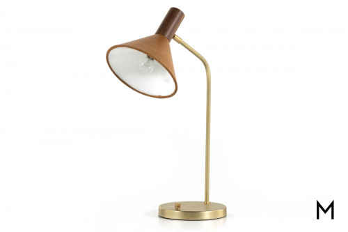 Caden Task Lamp with Top-Grain Leather Shade