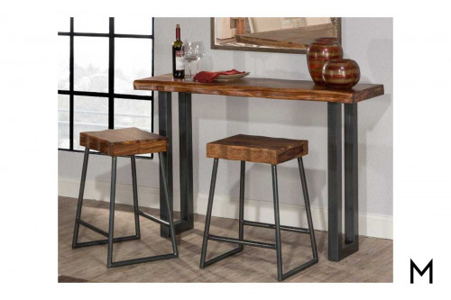 Emerson 3-Piece Dining Set with One Console Table & Two Counter Stools
