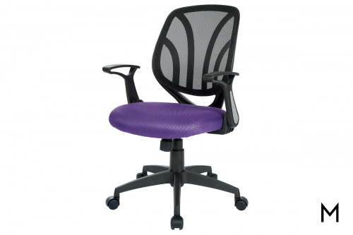 Mesh Back Desk Chair with Purple Seat