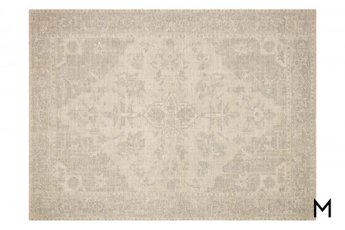 Ivory and Grey Area Rug 8' x 10'