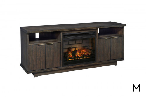 Contemporary 66" Entertainment Cabinet with Electric Fireplace