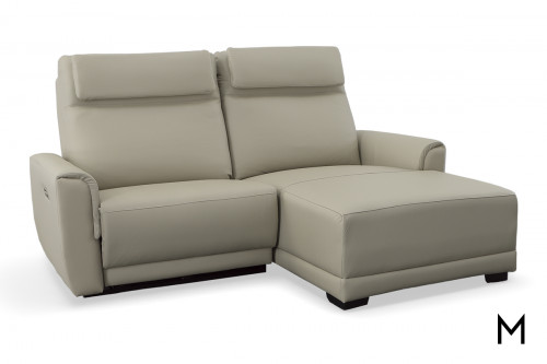 Amund Leather Two-Piece Sectional Sofa with Chaise and Power Adjustable Recliner
