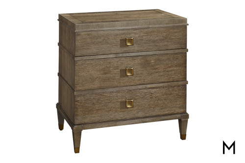Contemporary 3 Drawer Nightstand with Power Outlets