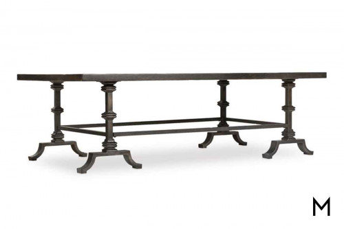 Auberose Coffee Table featuring Poplar Top and Metal Base