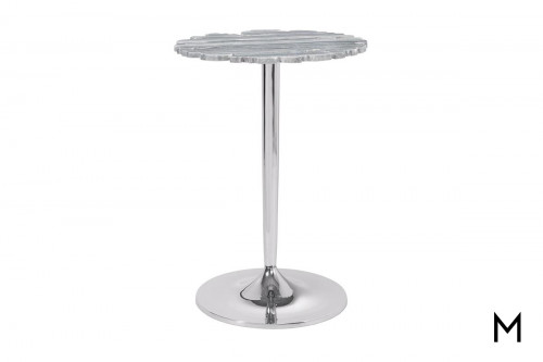 Marble Top Accent Table with Chrome Base