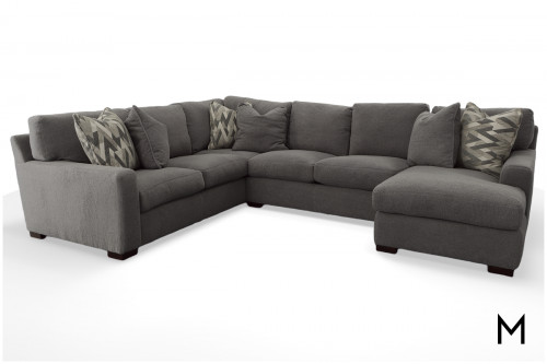 M Collection Gallatin Three-Piece Sectional Sofa with Right Side Chaise