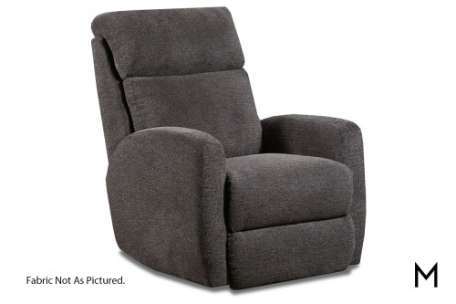M Collection Primo Wall Hugger Leather Recliner in Eastwood Slate