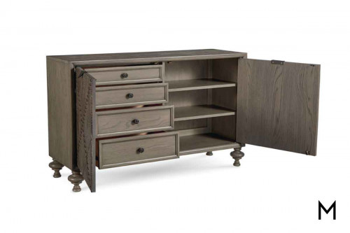 Foundry Accent Door Chest with Faux-Croc Embossed Leather