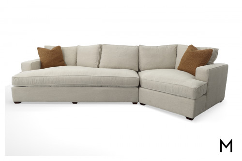 Mansfield Two-Piece Sectional Sofa with Cuddle Corner and Drop-Back Loveseat