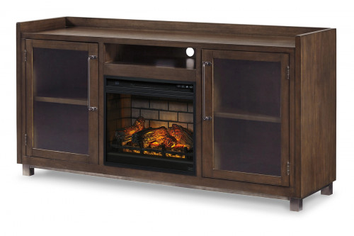 Sturman 70" Fireplace Console with Two Glass-Front Doors