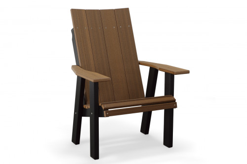 Contemporary Patio Chair in Mahogany and Black