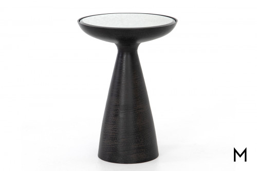 Pedestal Side Table in Brushed Bronze