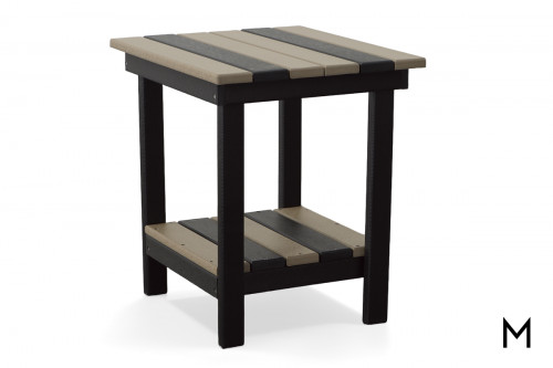 Outdoor End Table in Weatherwood and Black