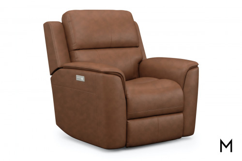 Leather Power Recliner with Power Headrest