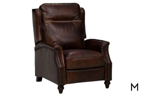 M Collection Leather Power Recliner with Nailhead Trim