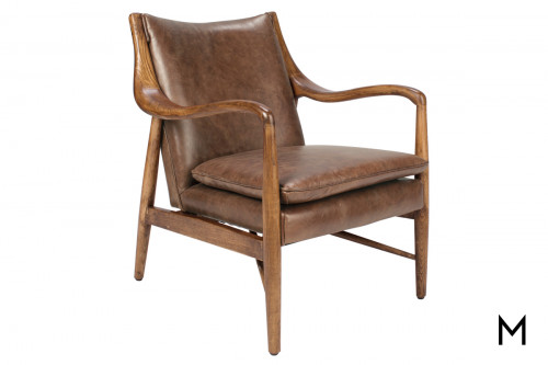 Kenzie Leather Club Chair with Top Grain Leather