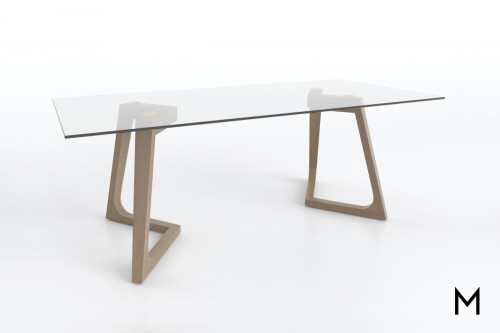 Modern Glass Top Dining Table 40" x 84"