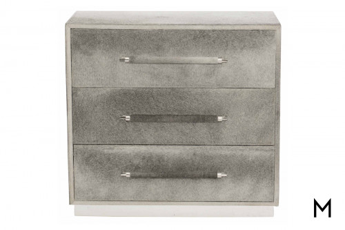 Hair-On-Hide Nightstand with Three Drawers