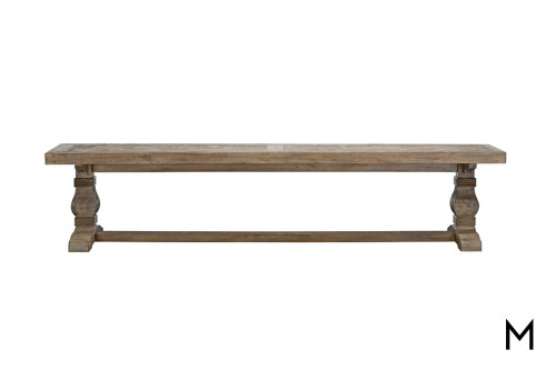 Rustic Double Pedestal Dining Bench