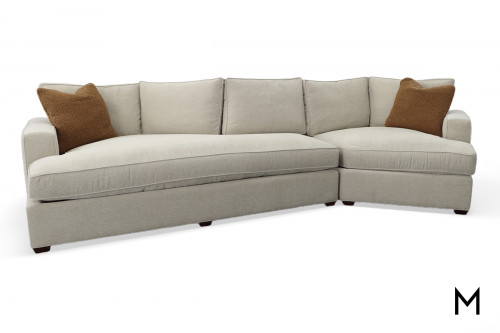 Mansfield Two-Piece Sectional Sofa with Cuddle Corner and Drop-Back Loveseat