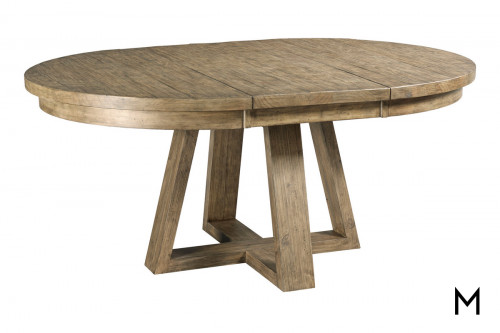 Farmhouse Round Dining Table with One Leaf