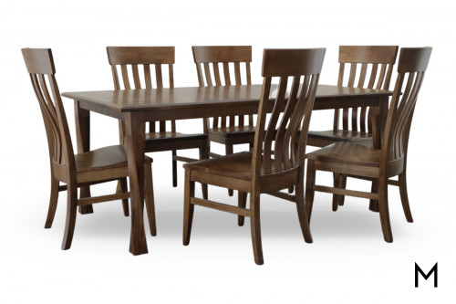 Reyes Twist Leg Table Dining Set with 6 Side Chairs and 1 Dining Table