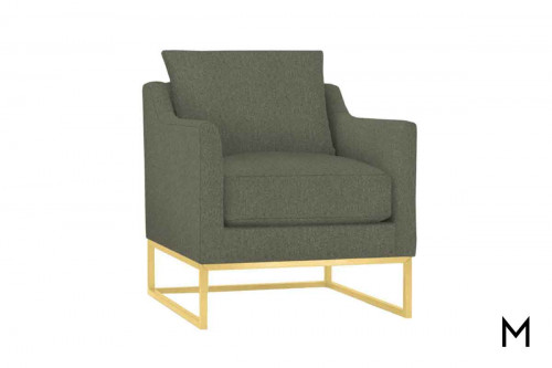 Skyler Gold Frame Accent Chair in Evergreen