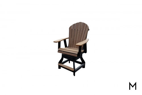 Adirondack Swivel Counter Height Chair in Mahogany and Black