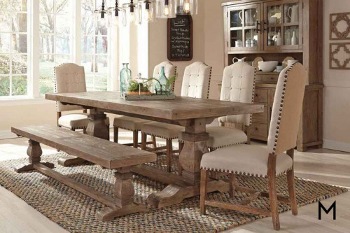 Rustic Double Pedestal Dining Table