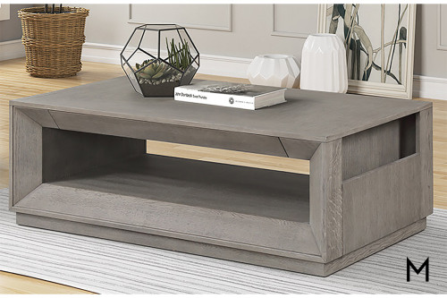 M Collection Modern Gray Cocktail Table
