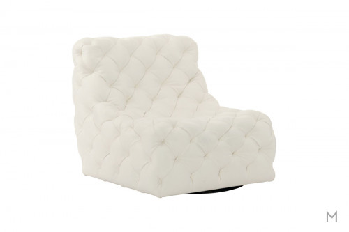Rigby Swivel Chair in White Leather