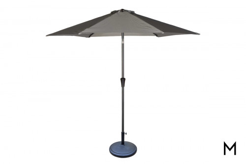 Gray Patio Umbrella with Round Base