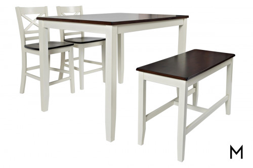 Counter Height 4-Piece Dining Set with Bench