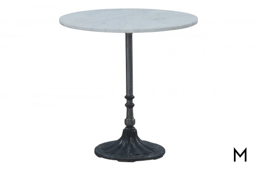 M Collection Frederick Round Table with White Marble Table-Top