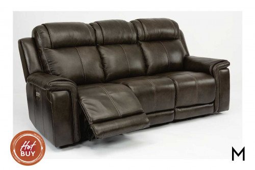 Kingsley Power Sofa with Power Headrest, Lumbar and Recline