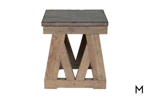 Marbella Rectangular Coffee Table featuring Stone Top and Reclaimed Wood Base