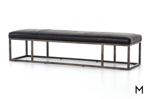 Industrial Leather Bench