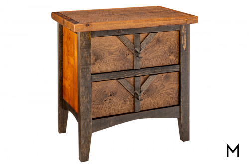 Yellowstone Dutton Two-Drawer Nightstand with Metal Drawer Pulls