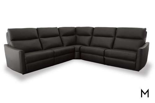 Amund Leather Five-Piece Sectional Sofa with Two Powered Reclining Sections