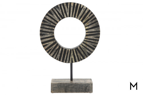 Carved Wood Circle Sculpture