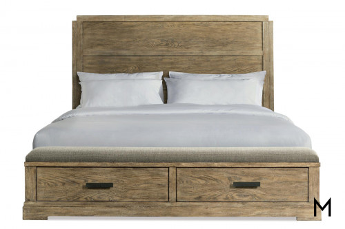 Marion Plaza King Storage Bed with Panel Headboard
