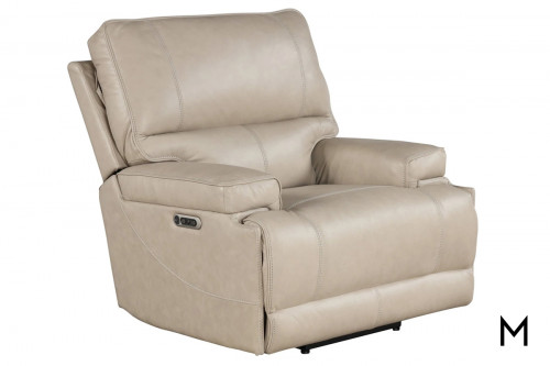 M Collection Whitman Leather Power Recliner with Power Headrest