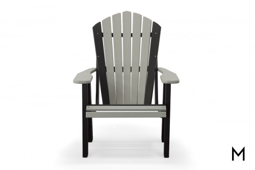 Striped Adirondack Chair in Gray on Black
