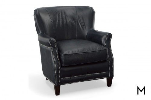Ester Leather Accent Chair with Nailhead Trim